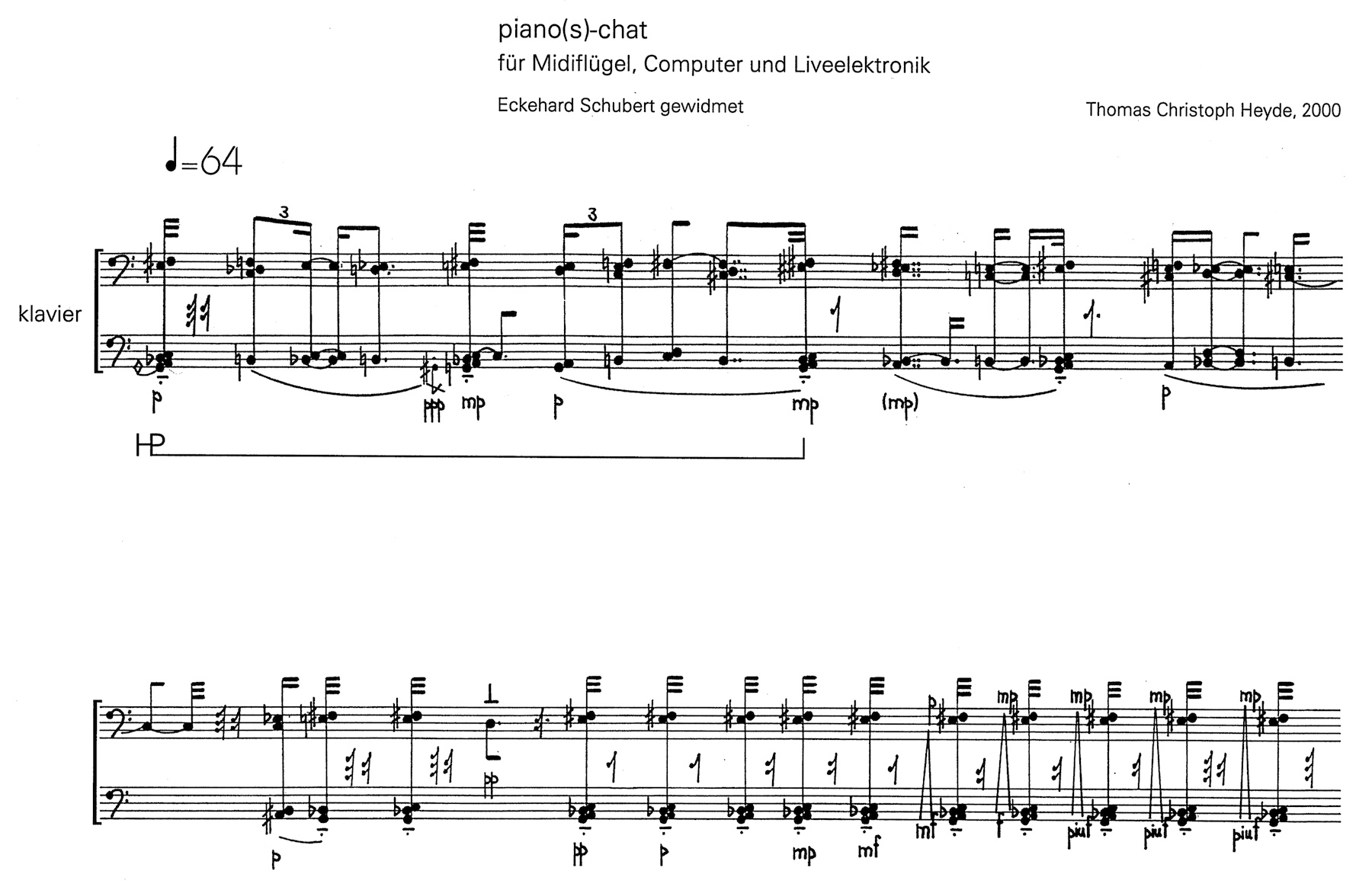 Vorschaubild der Komposition »Piano(s)-Chat« von Thomas Christoph Heyde